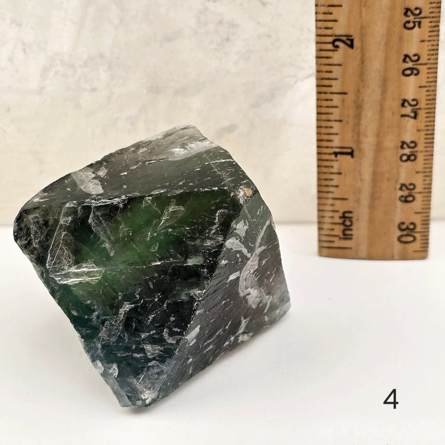 Fluorite Large Crystal Octahedrons - You Choose #1 variant 4 labeled with ruler for size reference