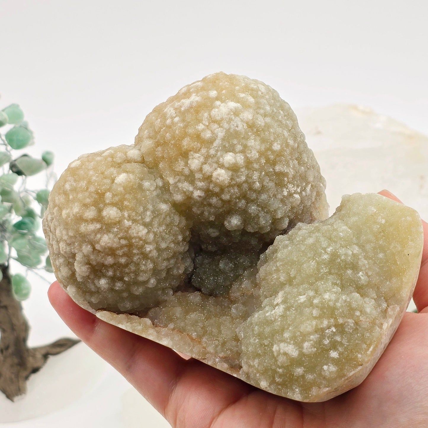 Pink Amethyst Druzy Crystal Cluster - One-of-a-Kind in hand for size reference