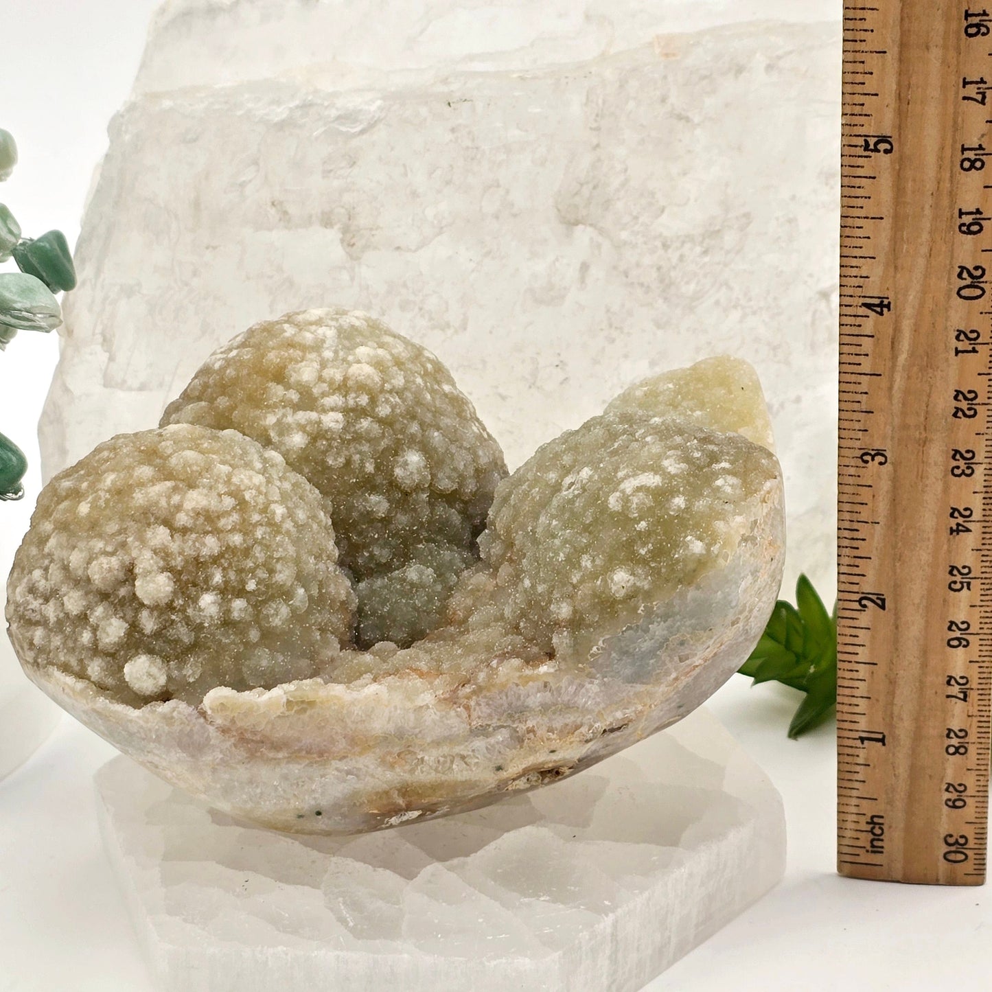 Pink Amethyst Druzy Crystal Cluster - One-of-a-Kind with ruler for size reference