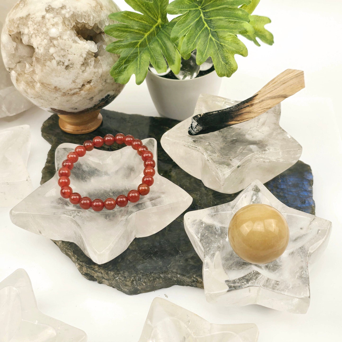Crystal Quartz Star Dish - You Choose #1 three objects in three dishes to show use