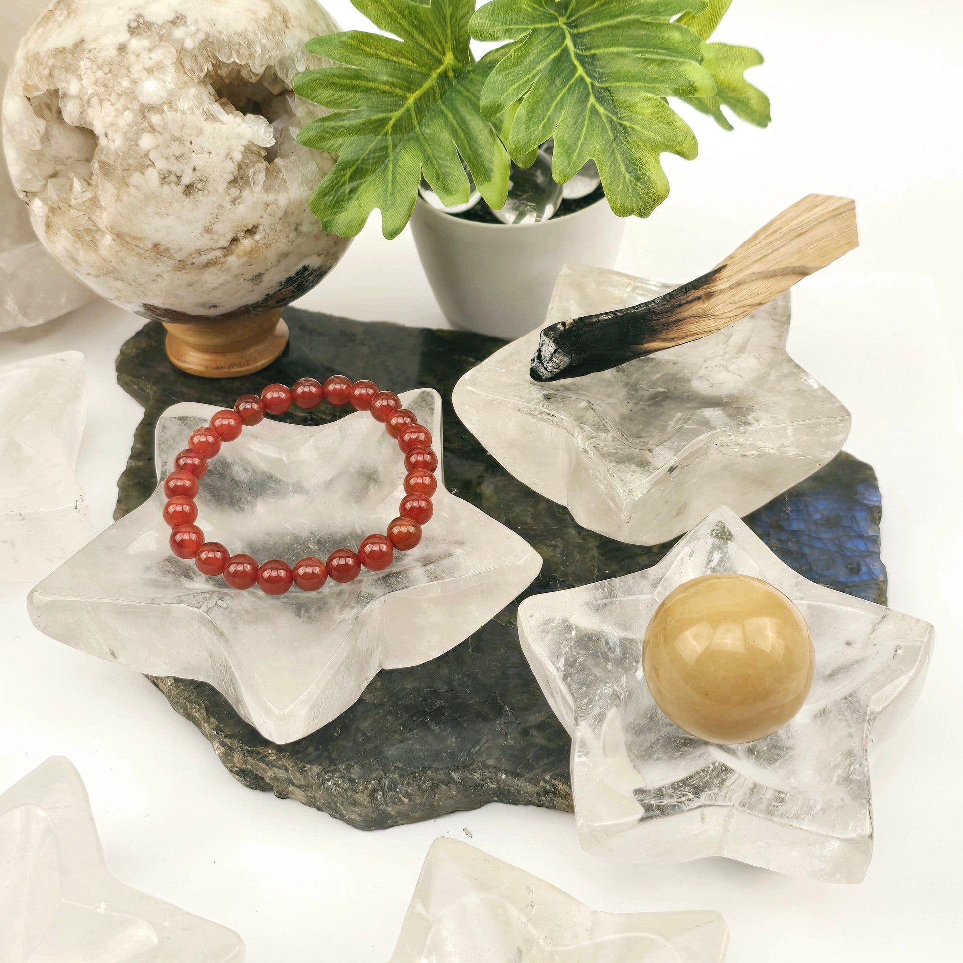 Crystal Quartz Star Dish - You Choose #1 three objects in three dishes to show use