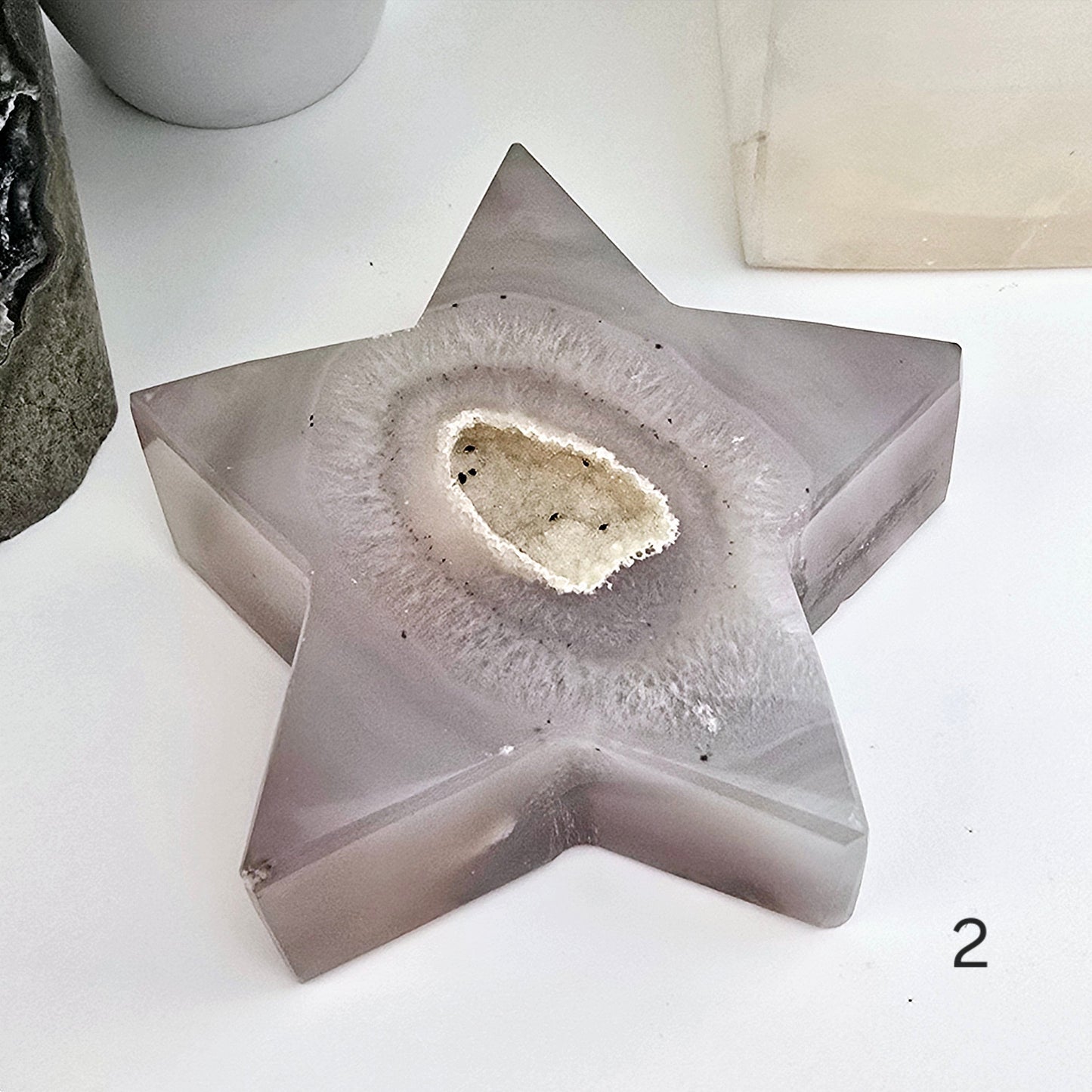 Natural Agate Druzy Crystal Star - You Choose variant 2 labeled