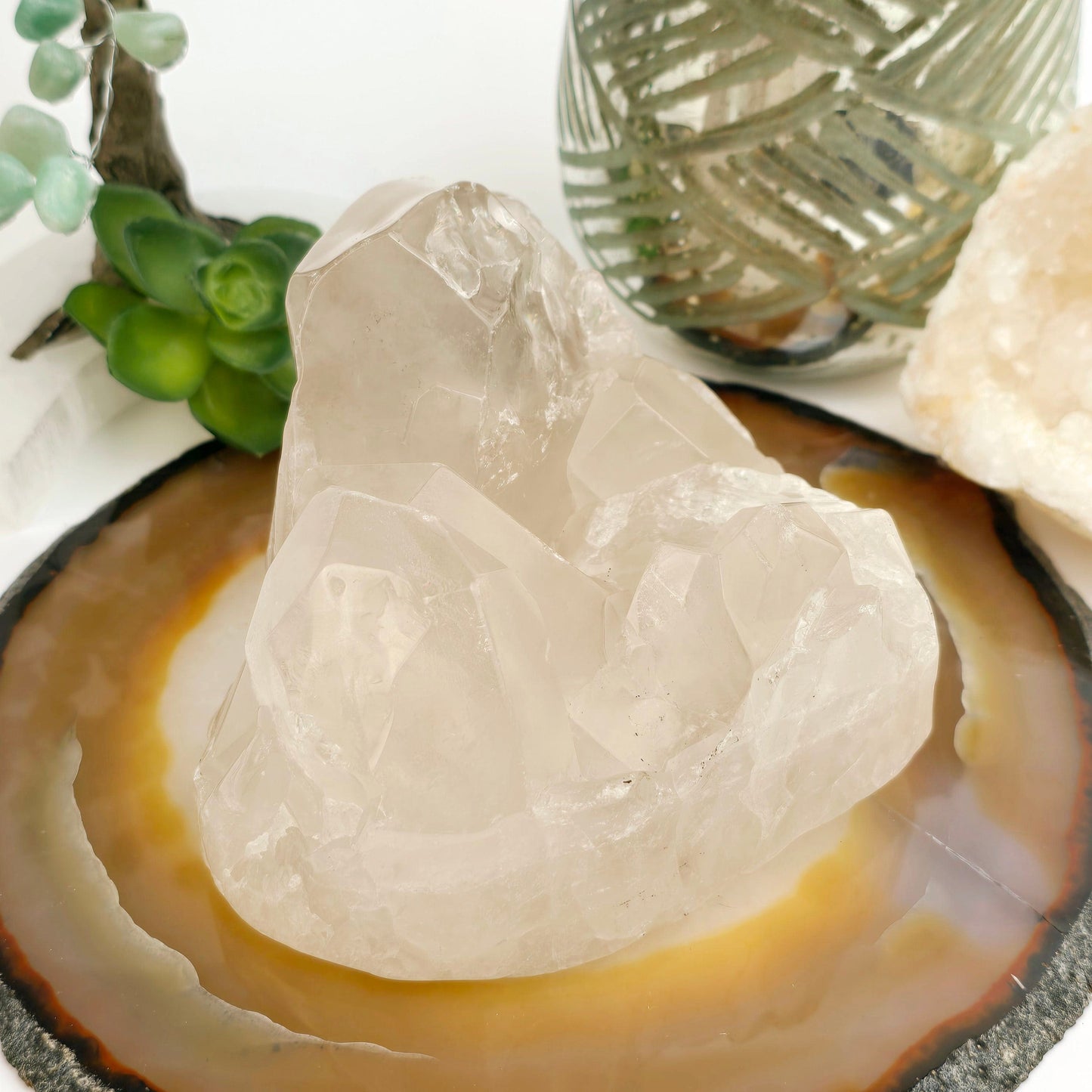 Crystal Quartz Cluster Heart - One-of-a-Kind #2 side view