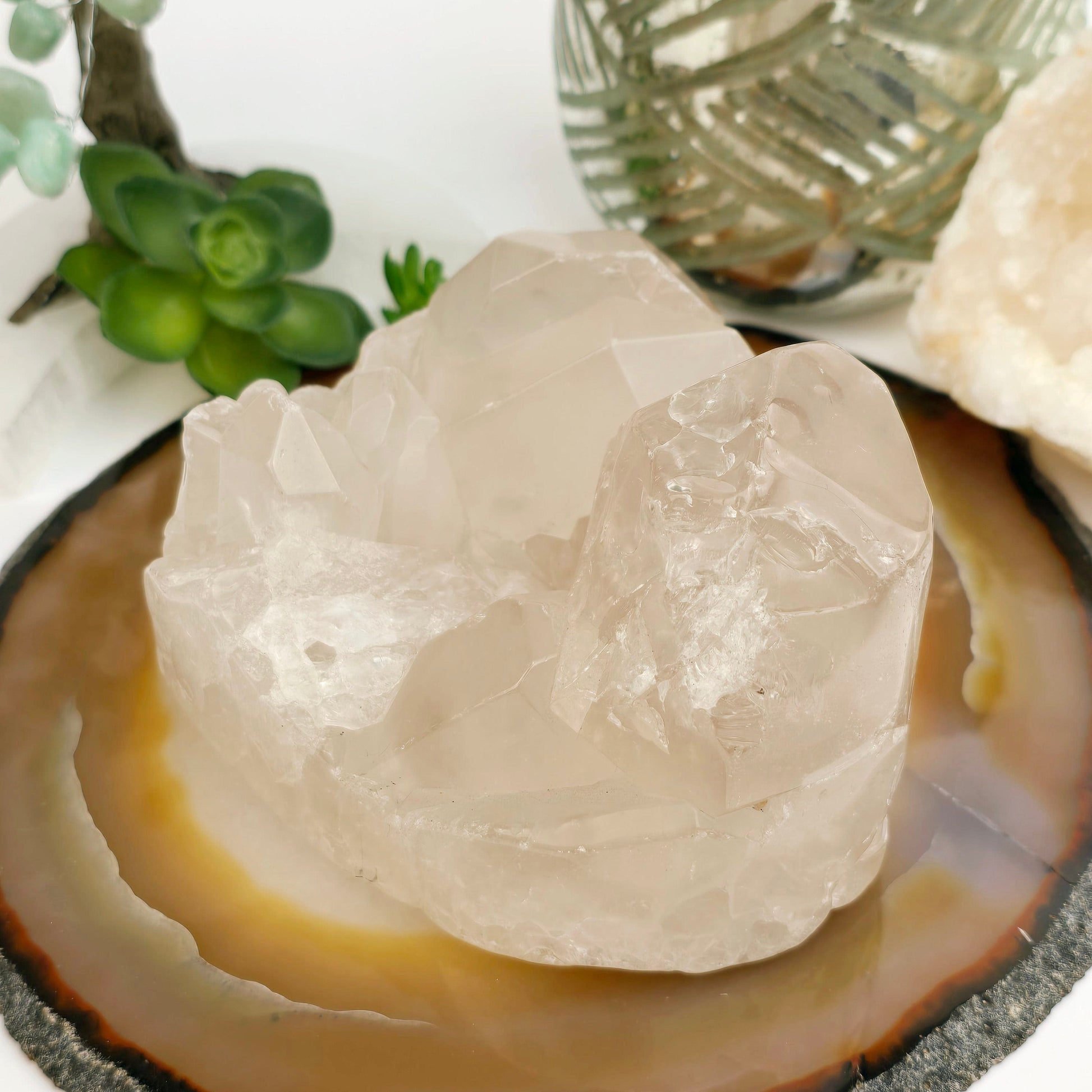Crystal Quartz Cluster Heart - One-of-a-Kind #2 side view