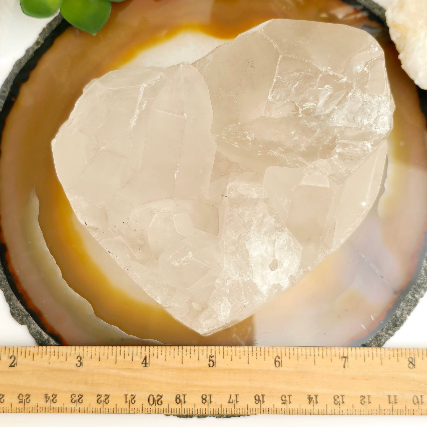 Crystal Quartz Cluster Heart - One-of-a-Kind #2 with ruler for size reference