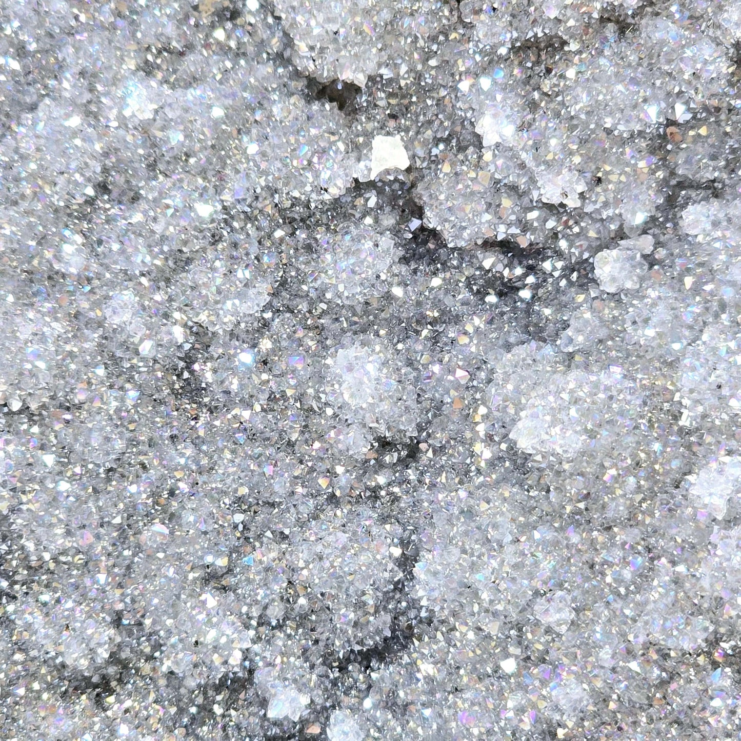 Angel Aura Amethyst Druzy Crystal Heart on Stand Valentine's Day Gift closeup for detail