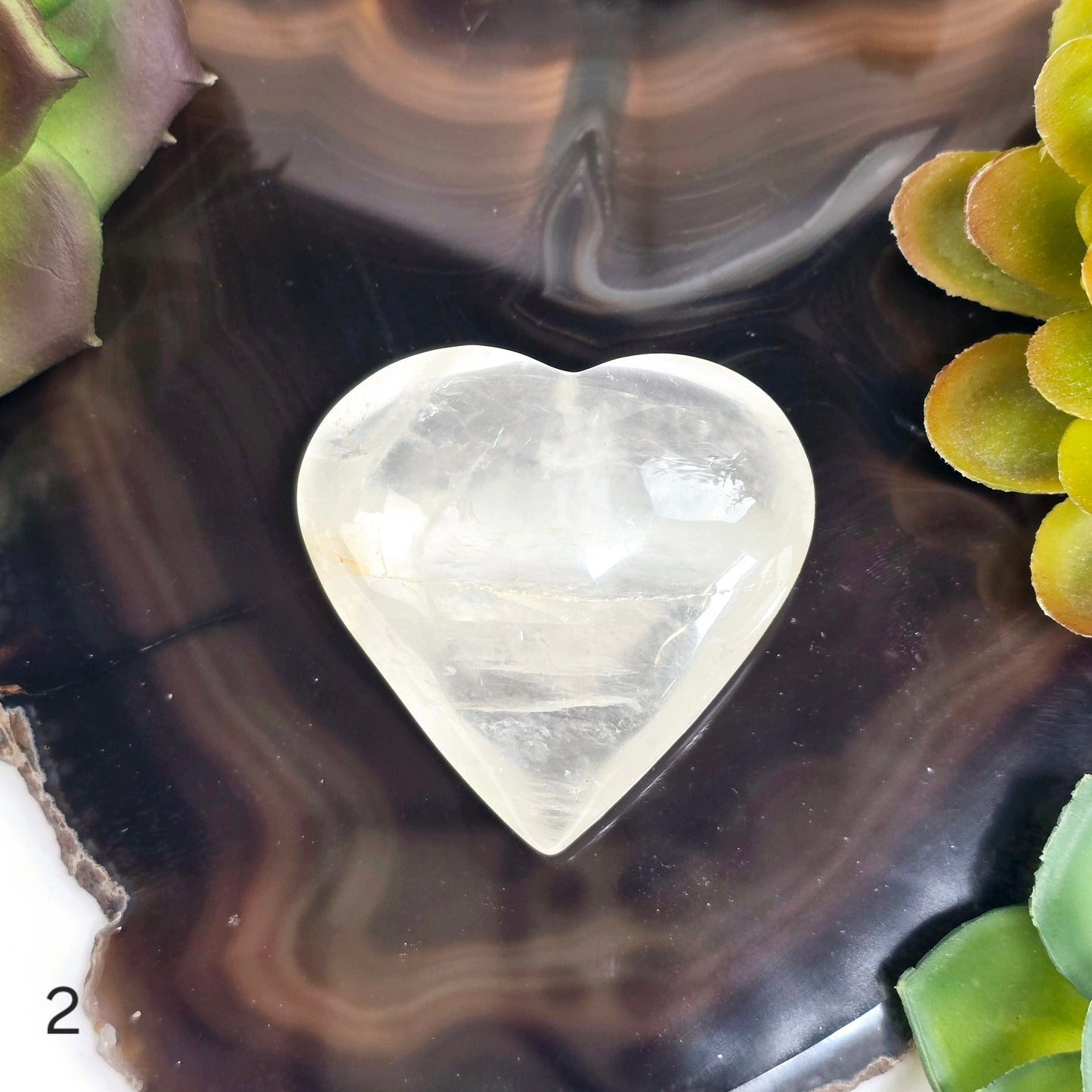 Golden Healer Small Polished Crystal Heart - You Choose #1 variant 2 labeled
