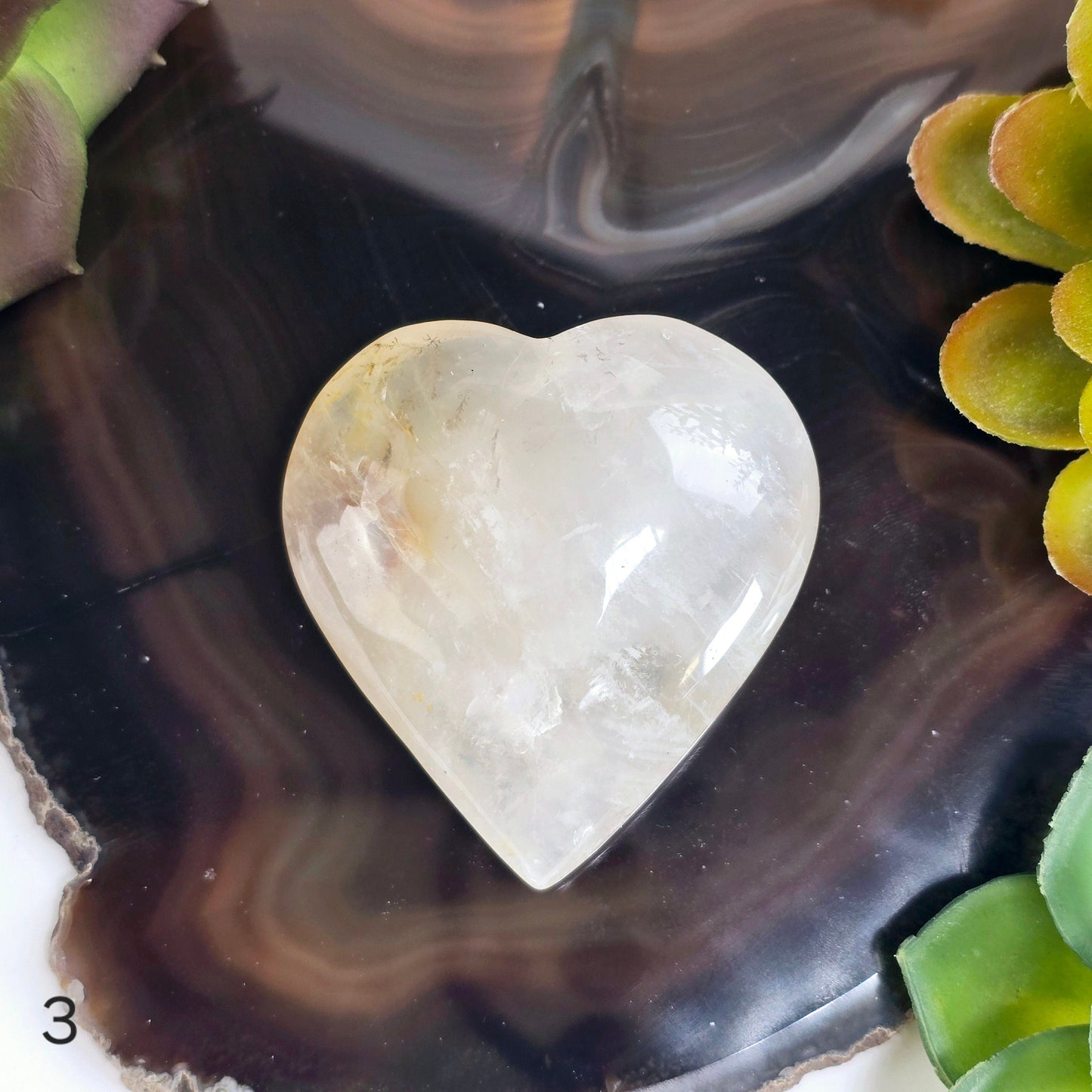 Golden Healer Small Polished Crystal Heart - You Choose #1 variant 3 labeled