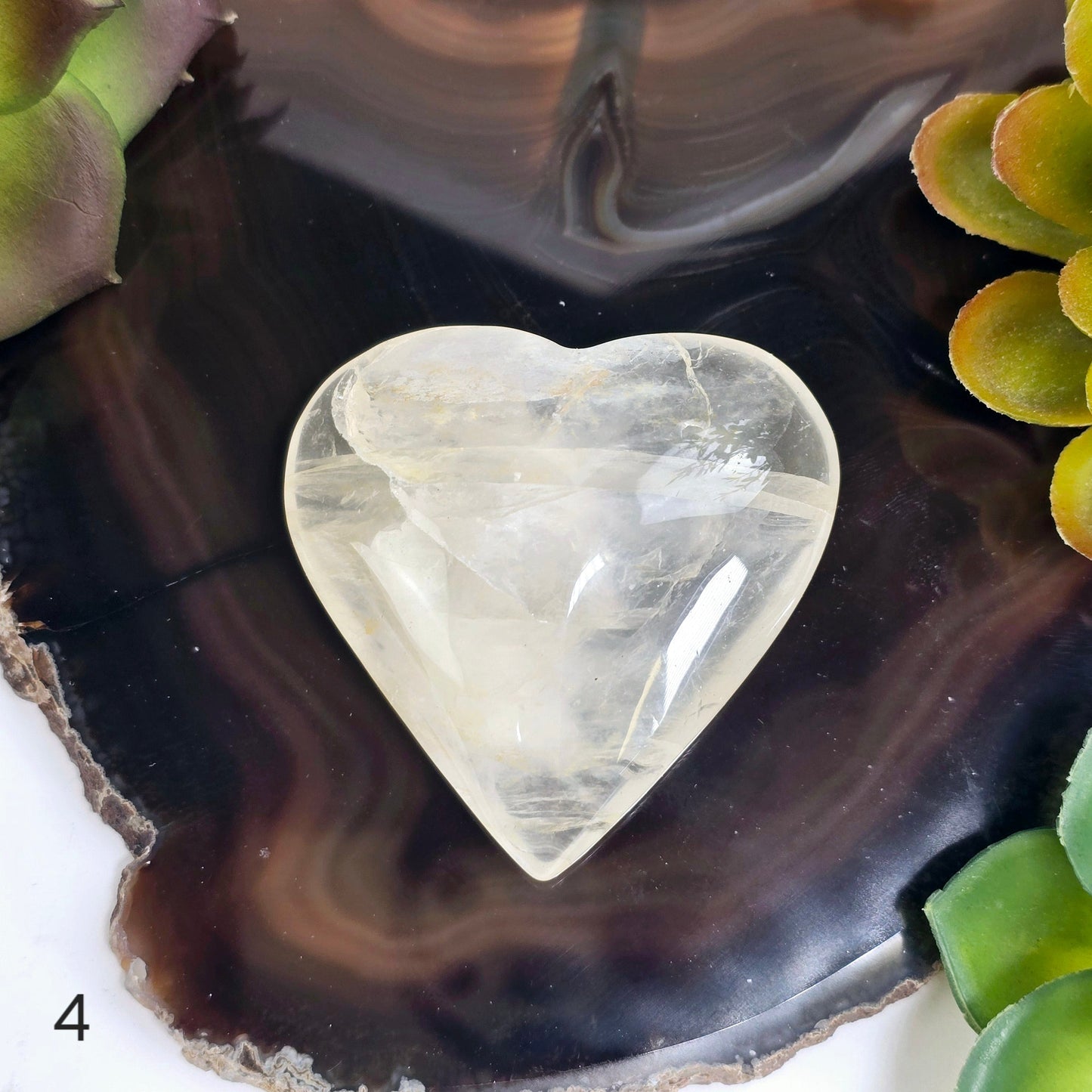 Golden Healer Small Polished Crystal Heart - You Choose #1 variant 4 labeled