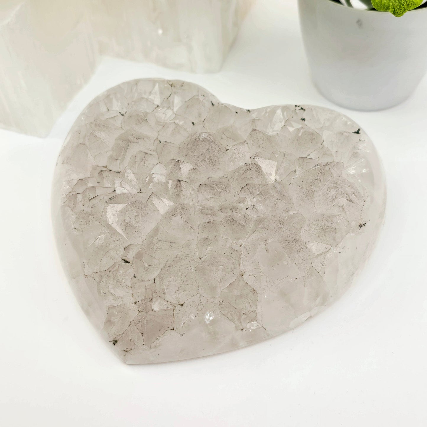 Light Amethyst Crystal Heart One-of-a-Kind side view