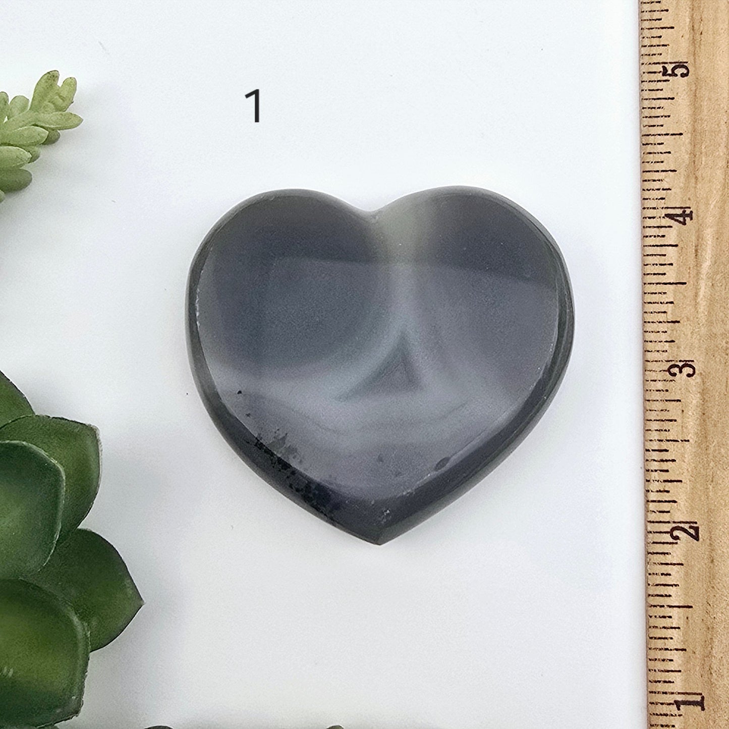 Agate Crystal Heart YOU CHOOSE Valentine's Day Gift Idea #3 variant 1 labeled with ruler for size reference