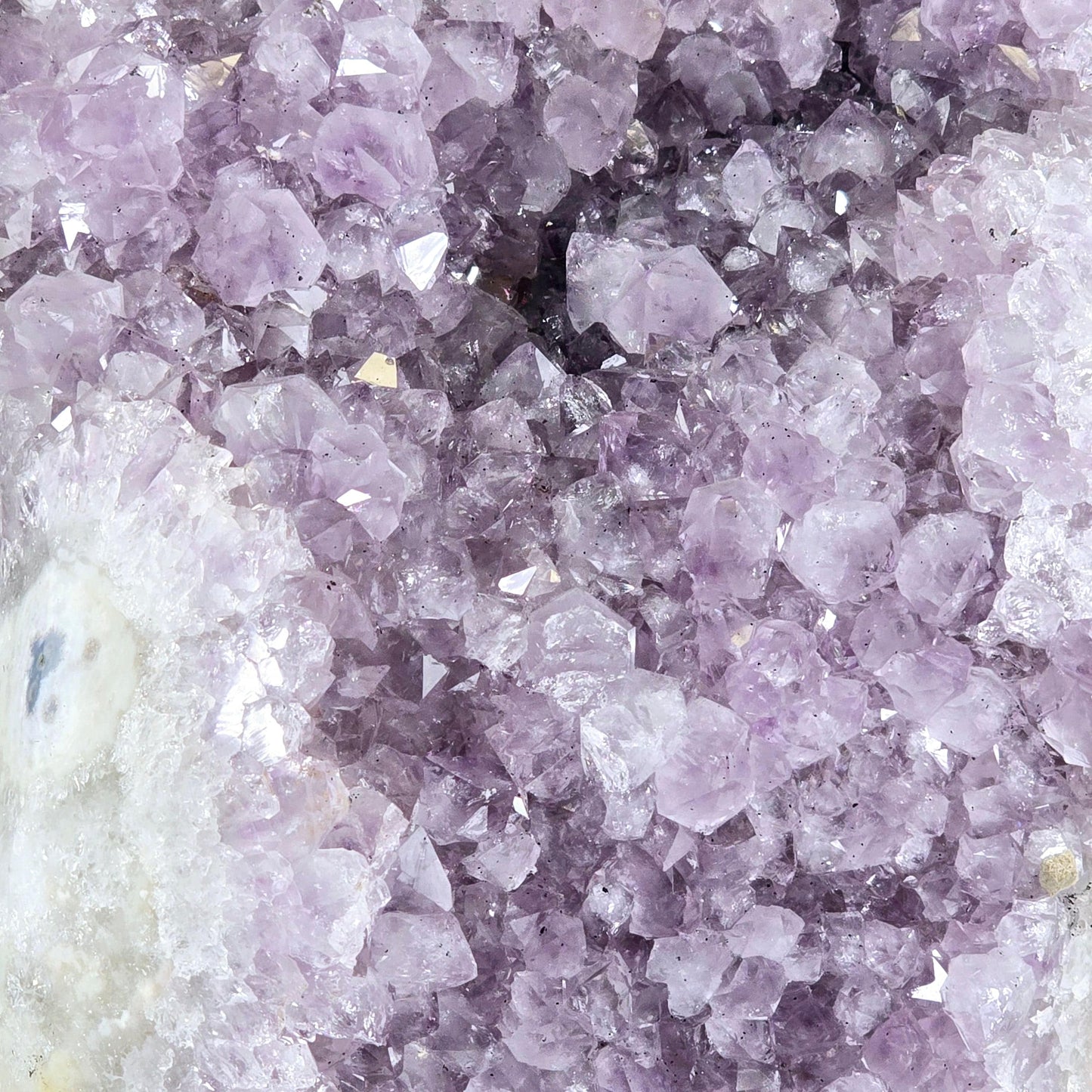 Amethyst - Large Crystal Cluster on Metal Stand #2 closeup for detail