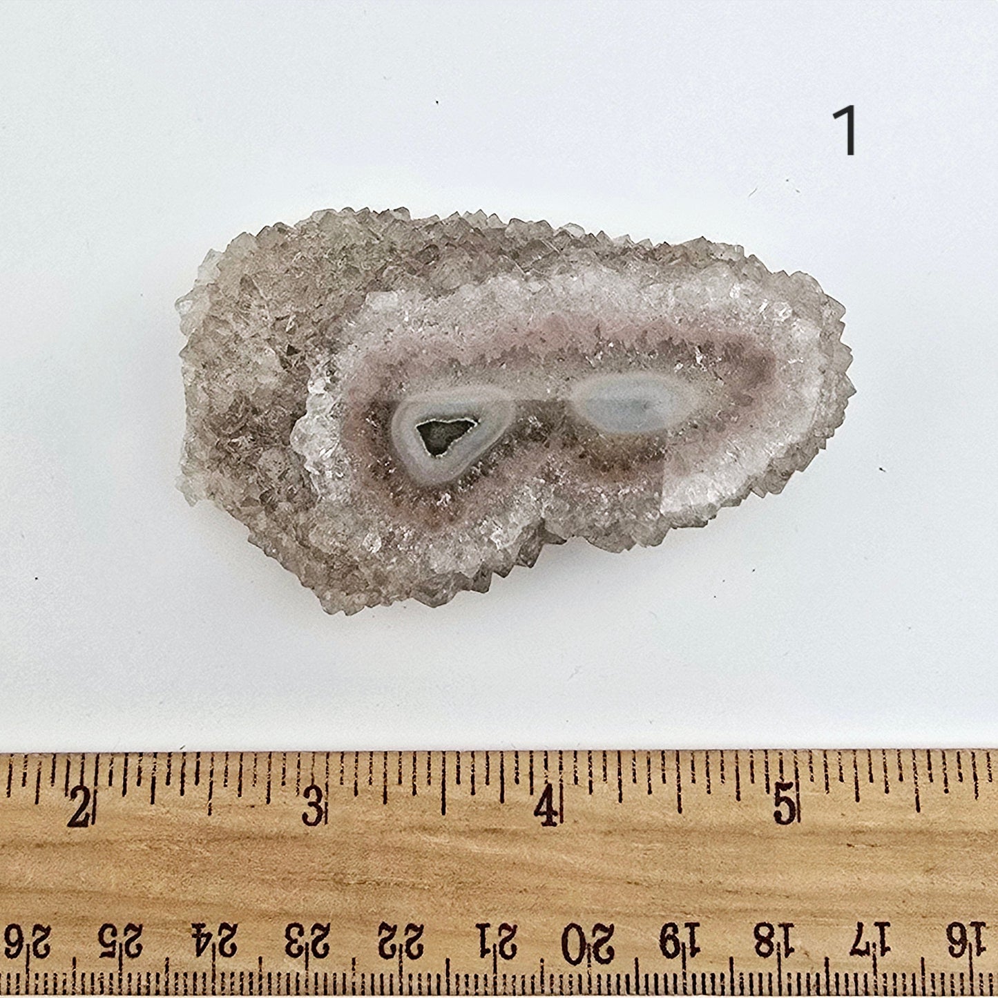 Amethyst Crystal Cluster with Stalactites Freeform - You Choose variant 1 labeled with ruler for size reference