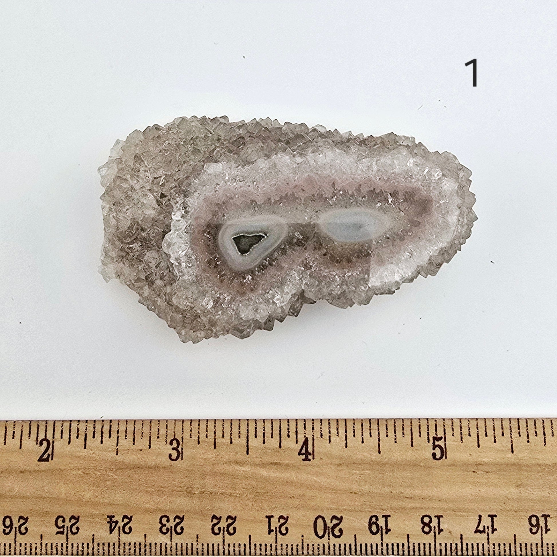 Amethyst Crystal Cluster with Stalactites Freeform - You Choose variant 1 labeled with ruler for size reference