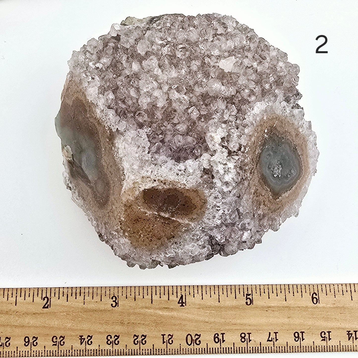 Amethyst Crystal Cluster with Stalactites Freeform - You Choose variant 2 labeled with ruler for size reference