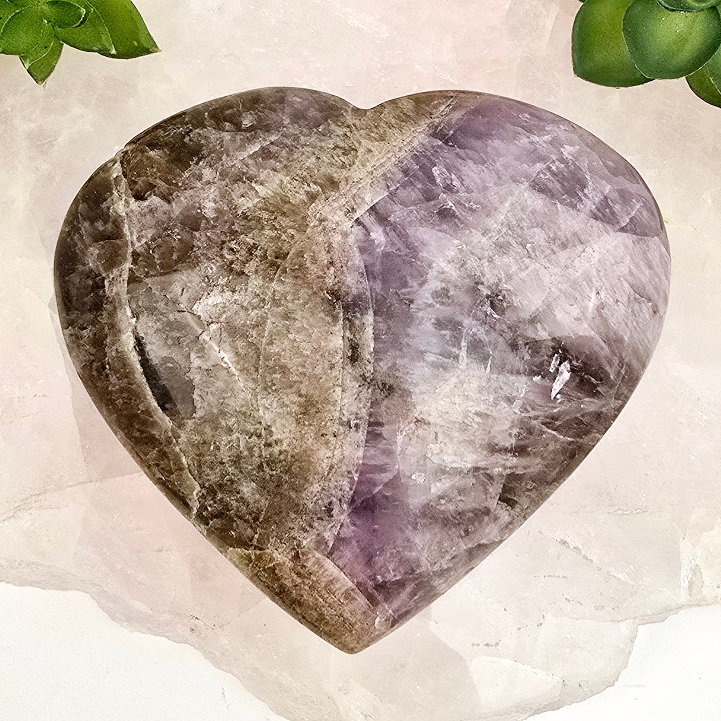 Super Seven Polished Crystal Heart - One-of-a-Kind #1 back view top view