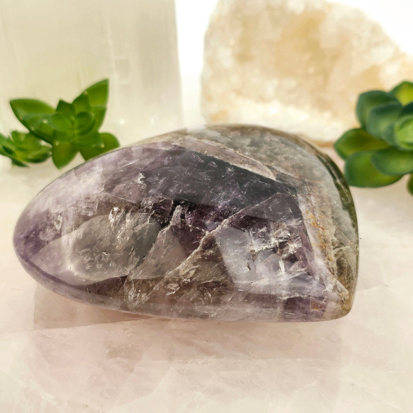 Super Seven Polished Crystal Heart - One-of-a-Kind #1 side view
