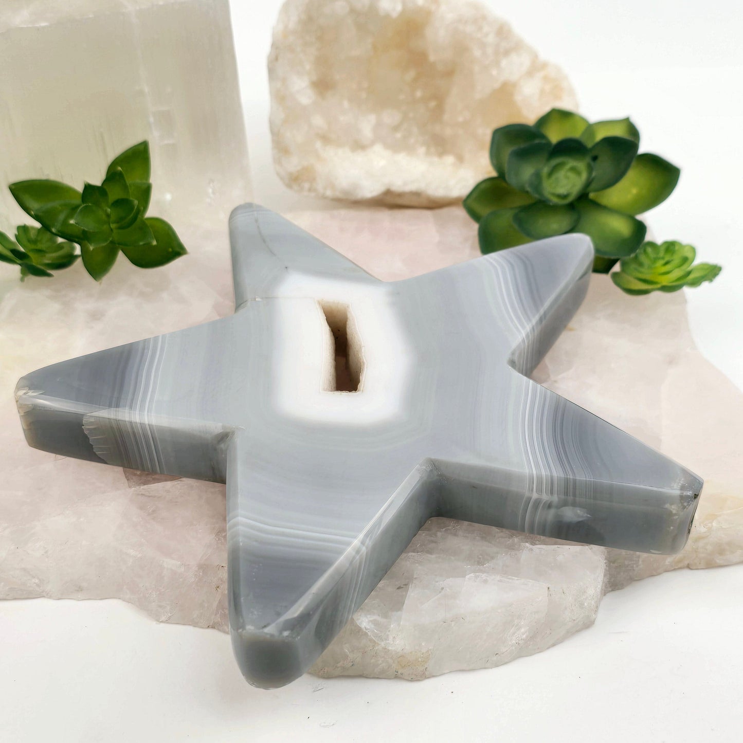 Natural Agate Druzy Crystal Star - One-of-a-Kind side view