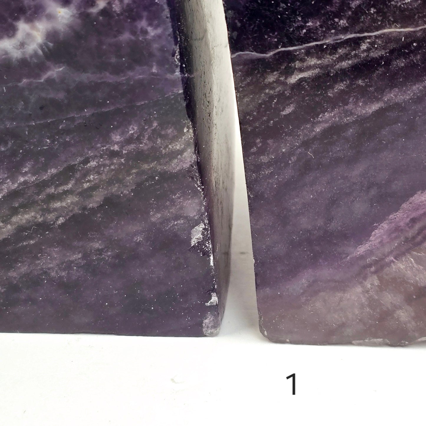 Fluorite Semi Polished Crystal Bookends - As Is - You Choose #2 closeup on chips on variant 1