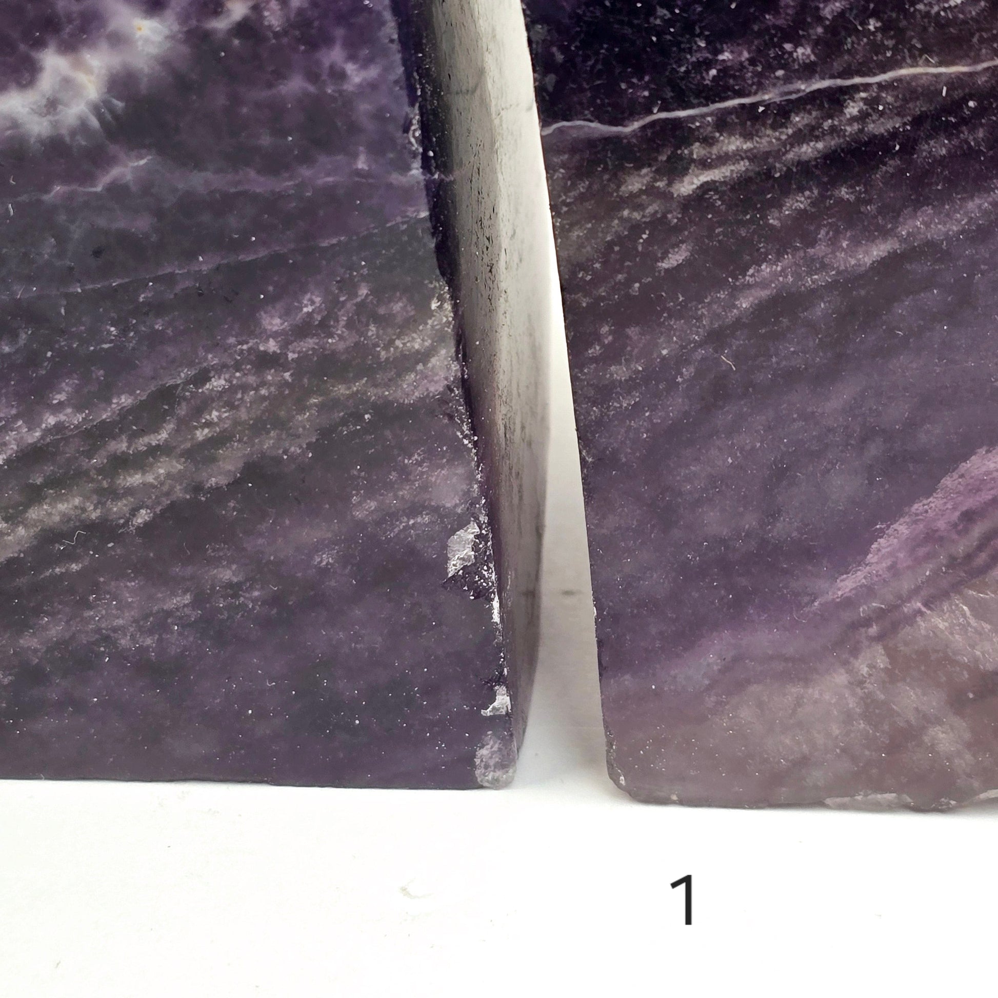 Fluorite Semi Polished Crystal Bookends - As Is - You Choose #2 closeup on chips on variant 1