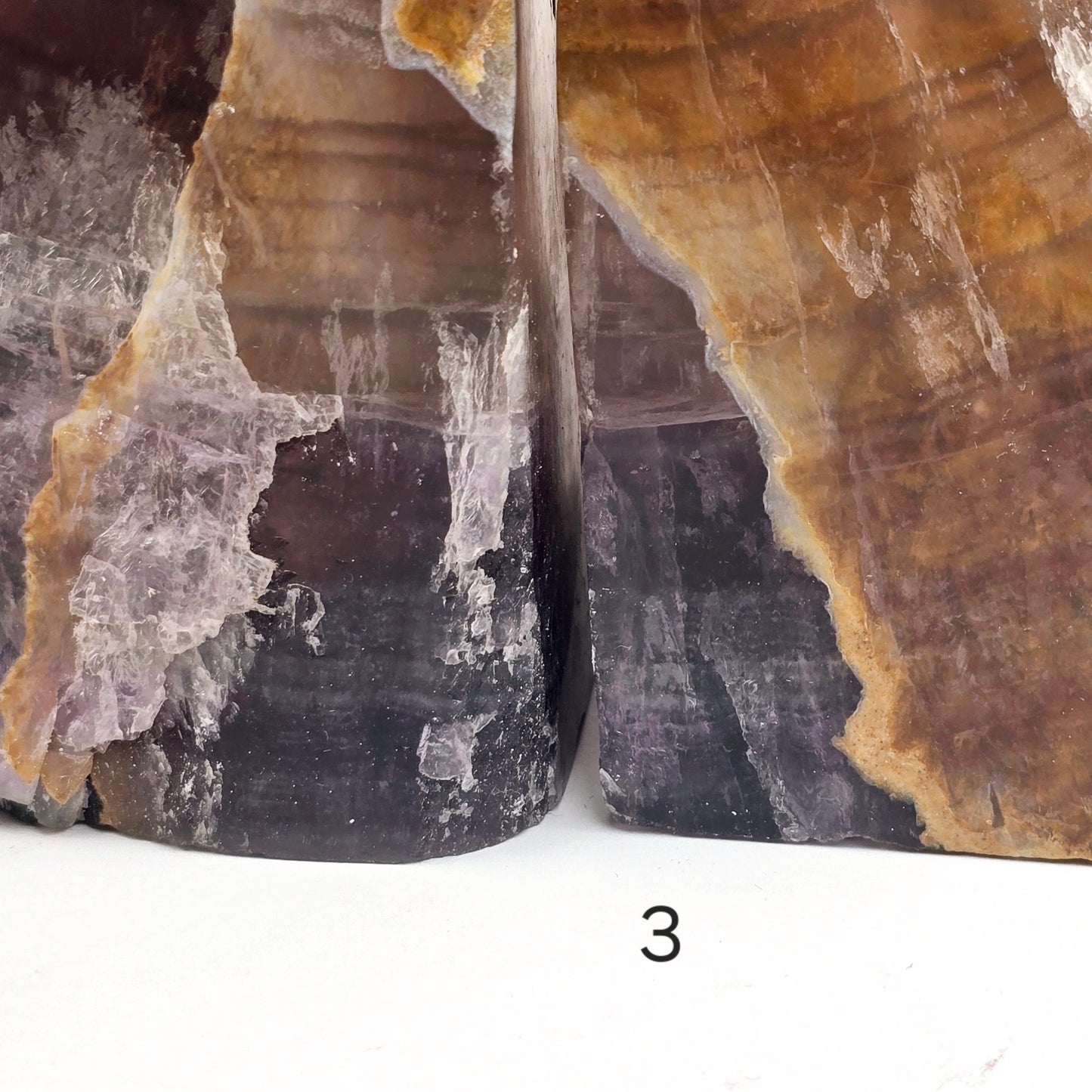 Fluorite Semi Polished Crystal Bookends - As Is - You Choose #2 closeup on chips on variant 3
