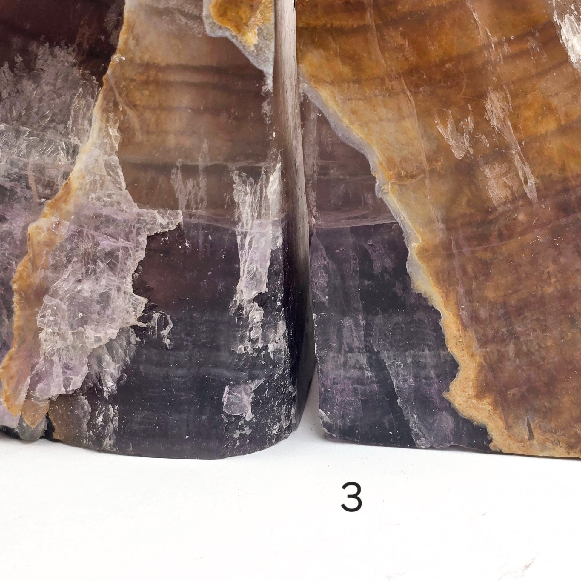 Fluorite Semi Polished Crystal Bookends - As Is - You Choose #2 closeup on chips on variant 3