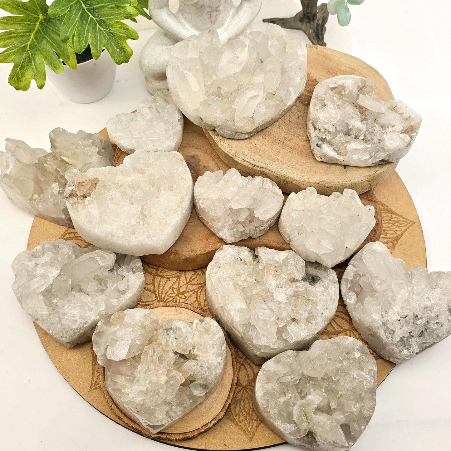 Crystal Quartz Polished Cluster Heart - You Choose #2 top view all variants