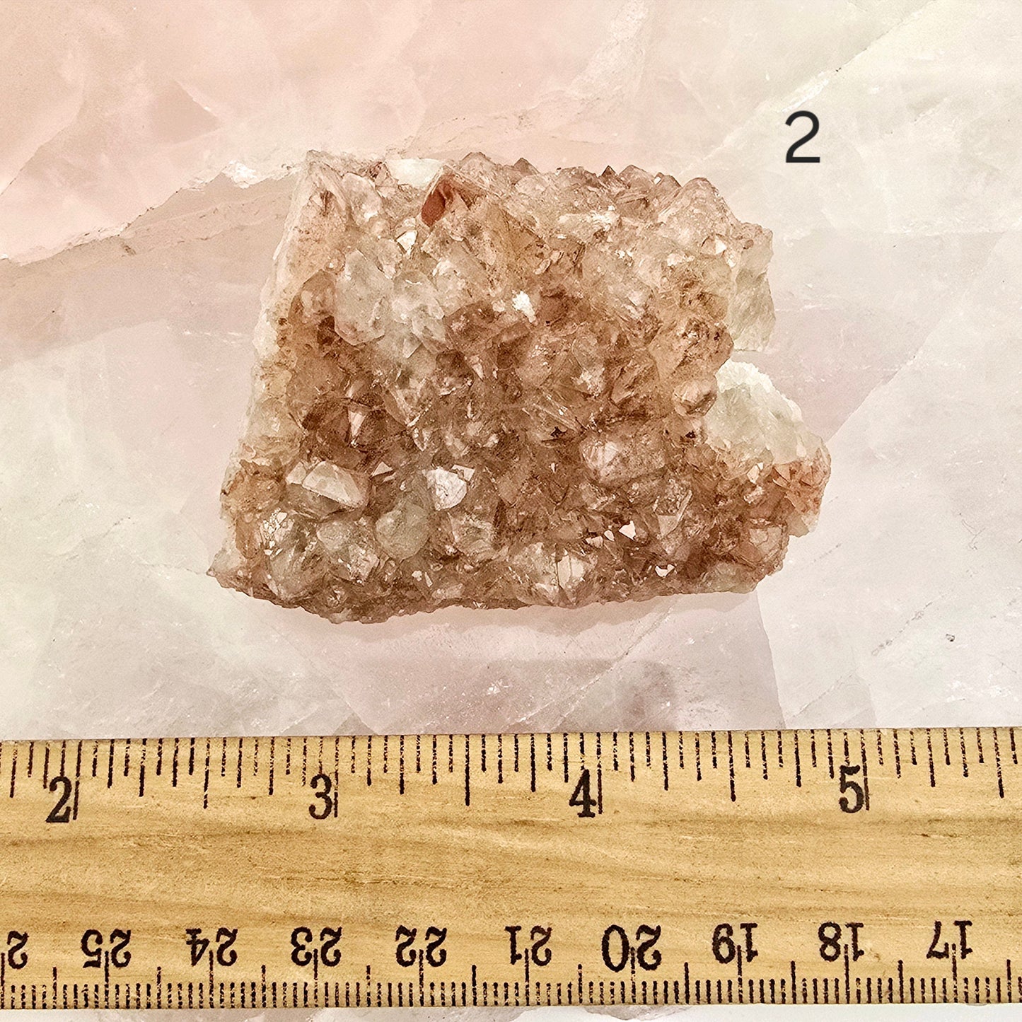 Lithium Quartz Crystal Cluster - You Choose variant 2 labeled with ruler for size reference