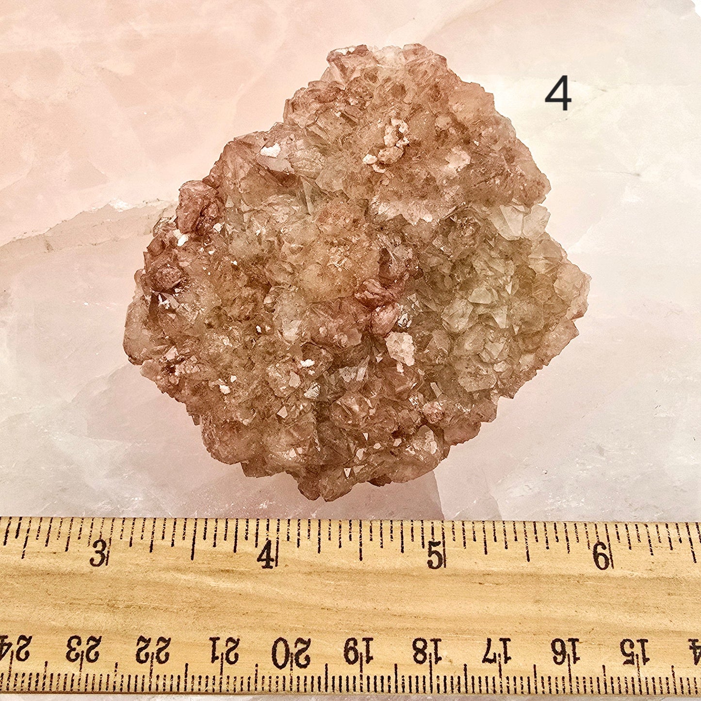 Lithium Quartz Crystal Cluster - You Choose variant 4 labeled with ruler for size reference