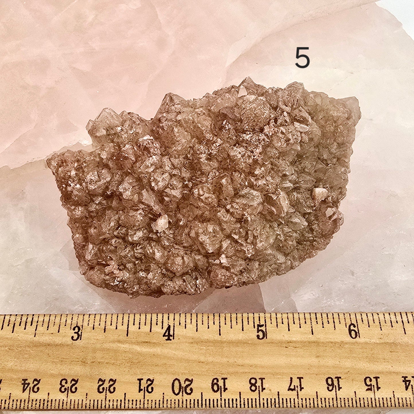 Lithium Quartz Crystal Cluster - You Choose variant 5 labeled with ruler for size reference