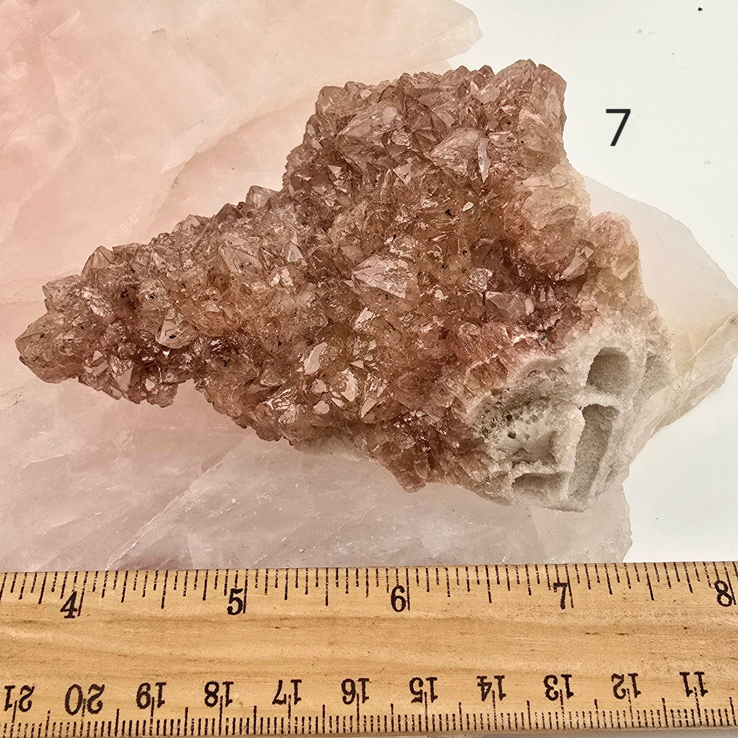 Lithium Quartz Crystal Cluster - You Choose variant 7 labeled with ruler for size reference