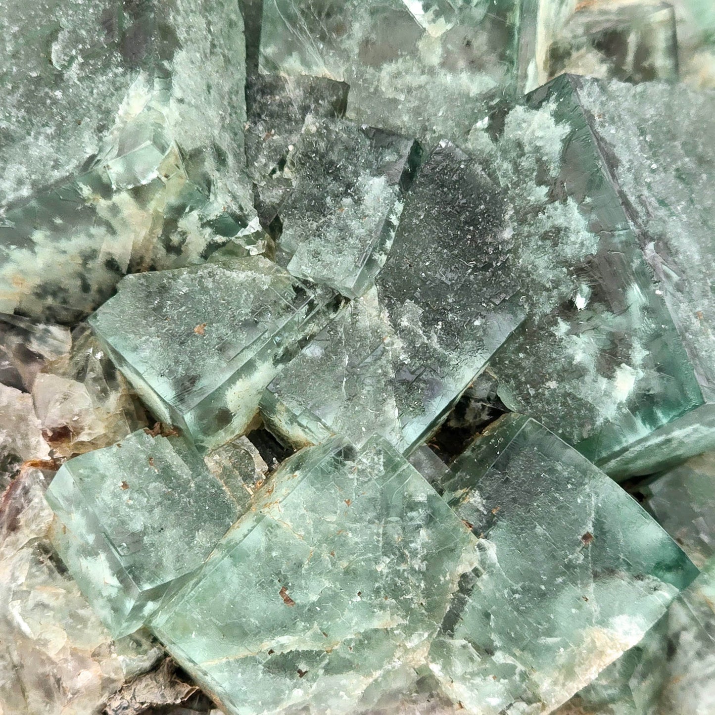 Lady Annabella Mine Fluorite Crystal Cluster from England #2 closeup for detail