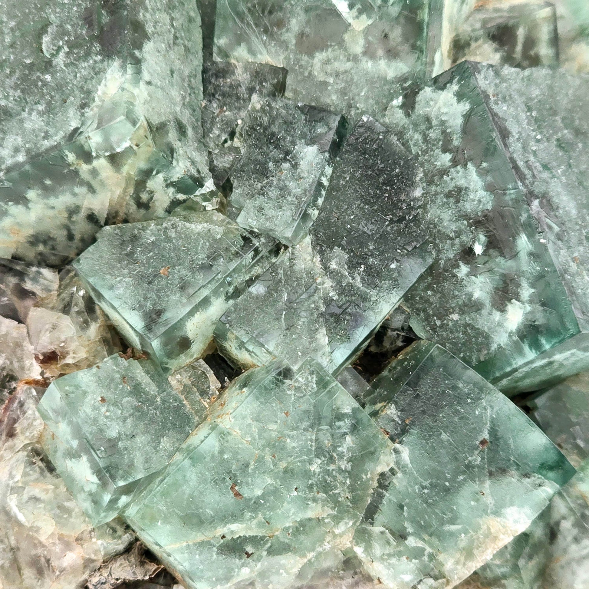 Lady Annabella Mine Fluorite Crystal Cluster from England #2 closeup for detail