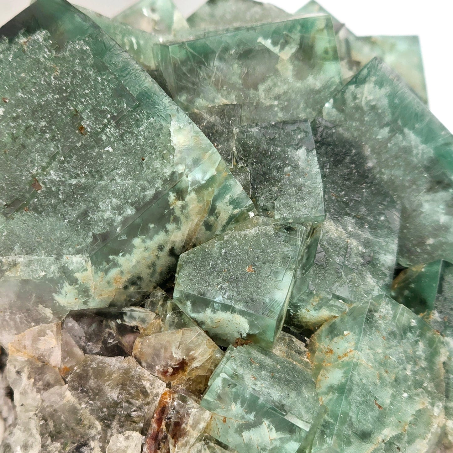Lady Annabella Mine Fluorite Crystal Cluster from England #2 closeup for detail