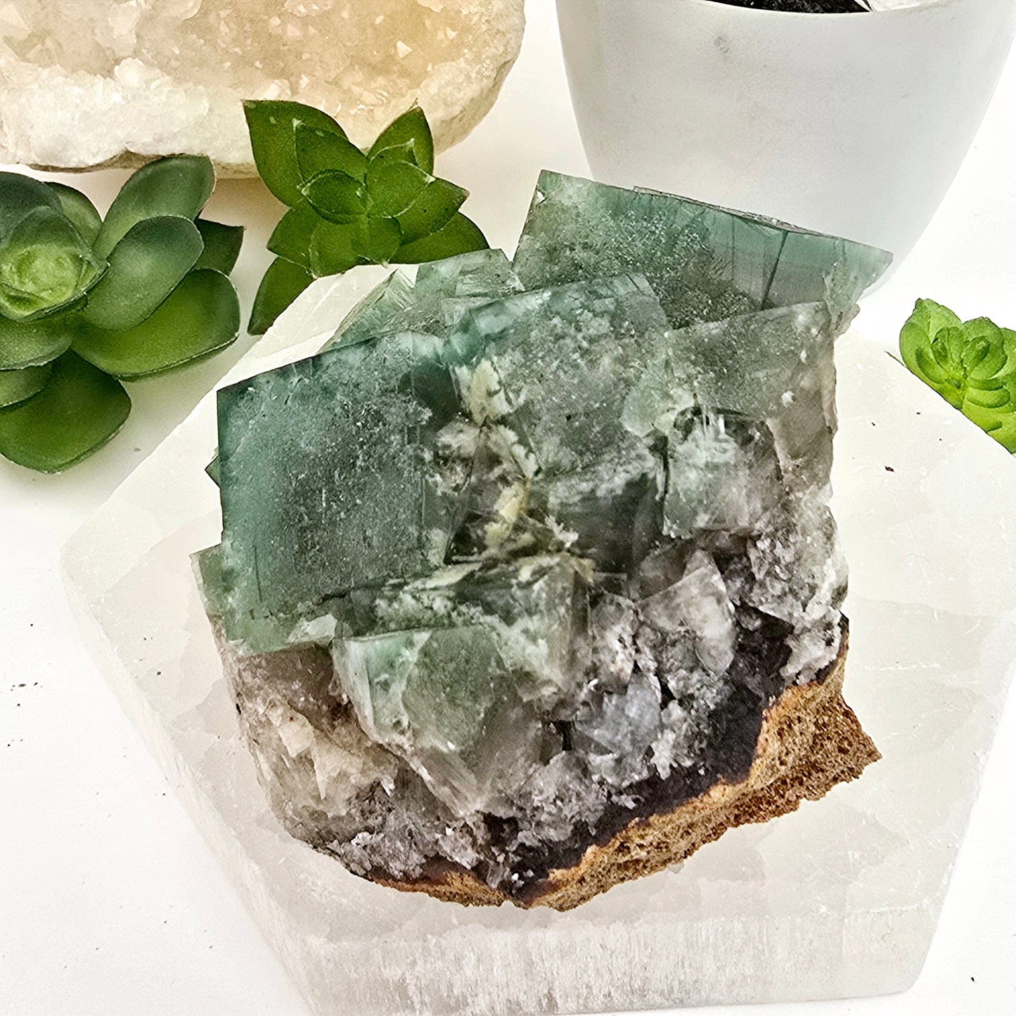 Lady Annabella Mine Fluorite Crystal Cluster from England #2 side view