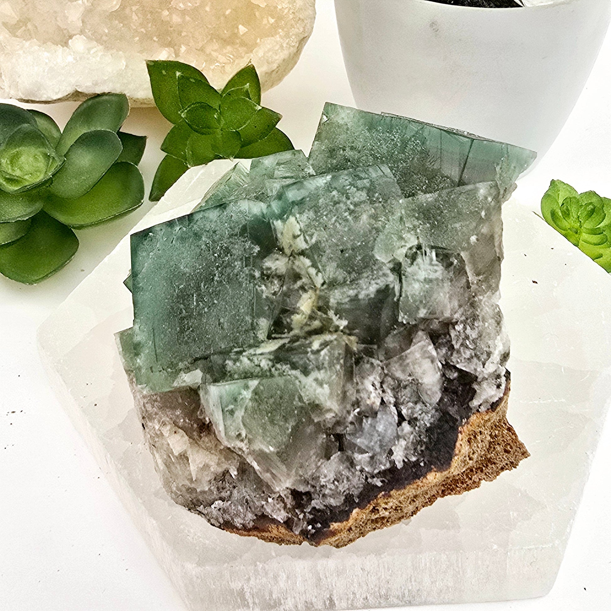 Lady Annabella Mine Fluorite Crystal Cluster from England #2 side view