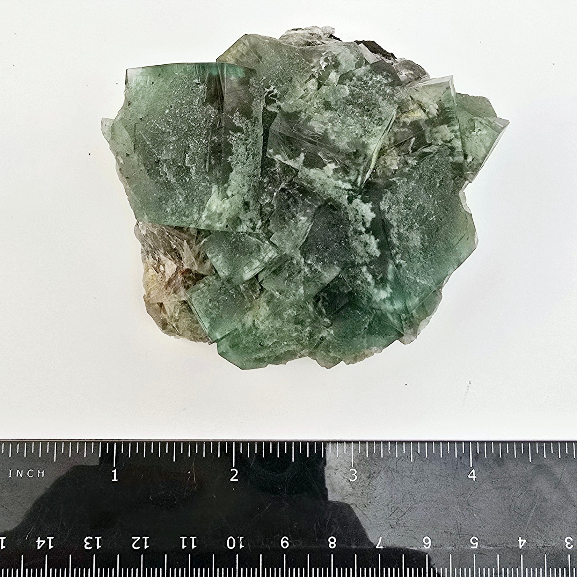 Lady Annabella Mine Fluorite Crystal Cluster from England #2 with ruler for size reference