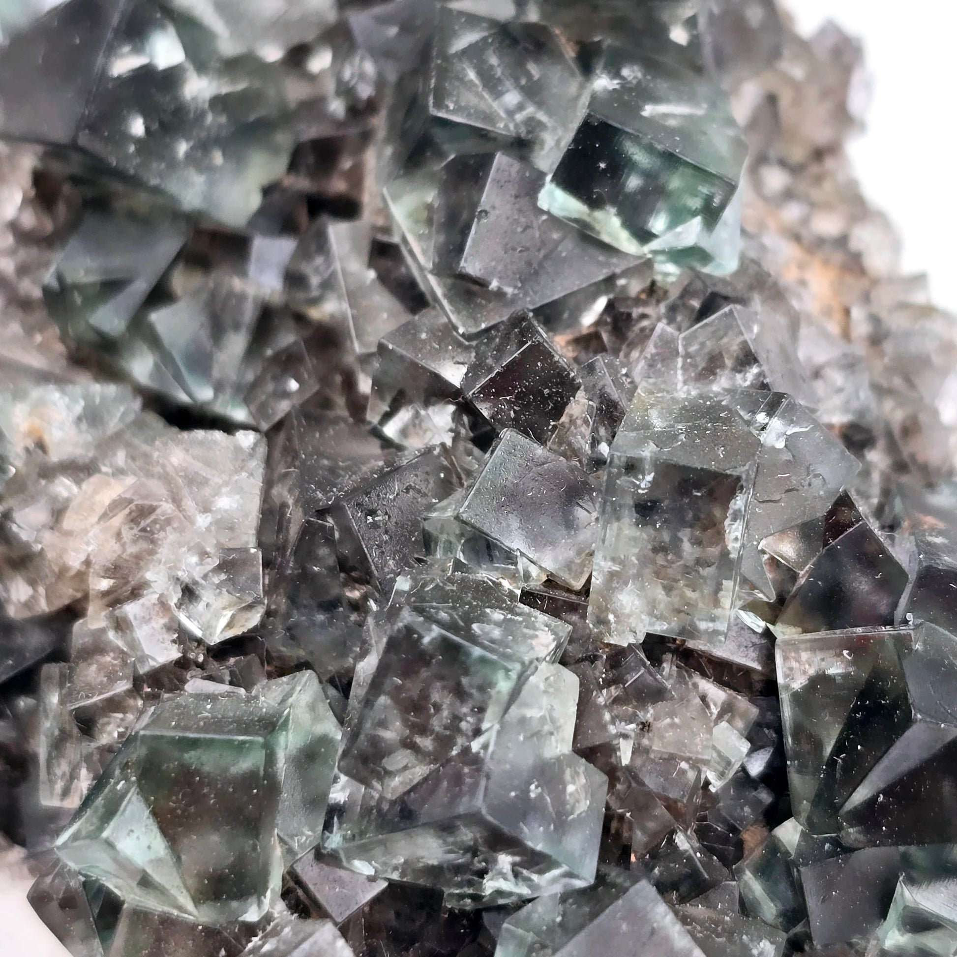 Lady Annabella Mine Fluorite Crystal Cluster from England #3 closeup for detail
