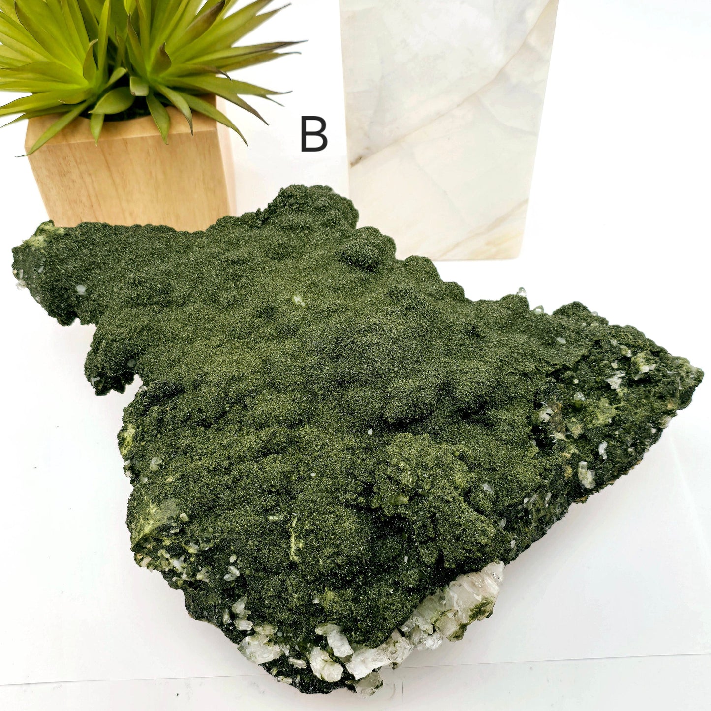 Forest Epidote with Quartz Crystal Cluster from Turkey - You Choose variant B labeled