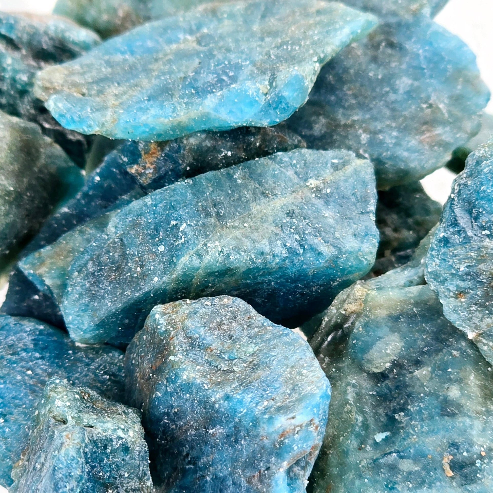 Apatite - Rough Stones - Assorted Sizes - 1/2 lb or 1 lb closeup for detail