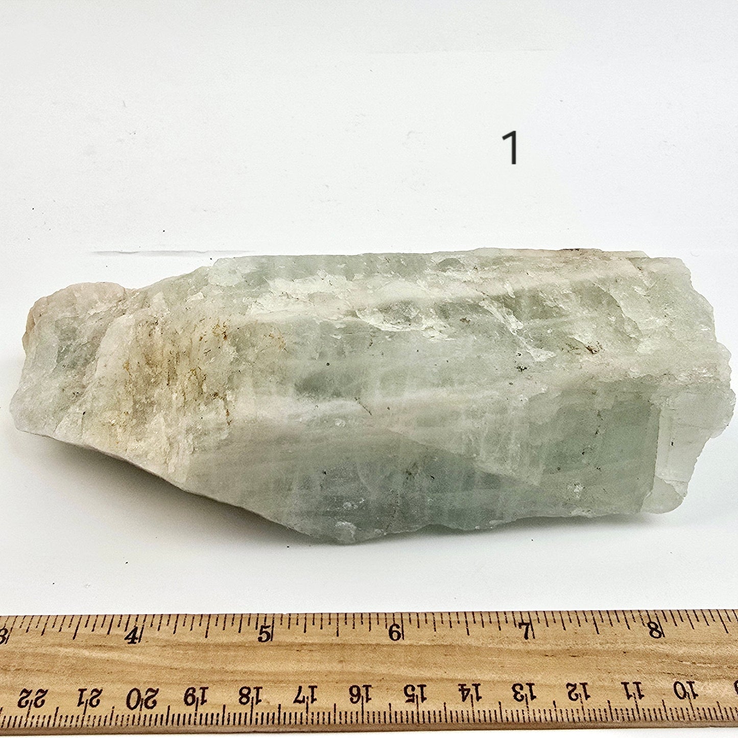 Aquamarine Rough Crystal - You Choose #1 variant 1 labeled with ruler for size reference