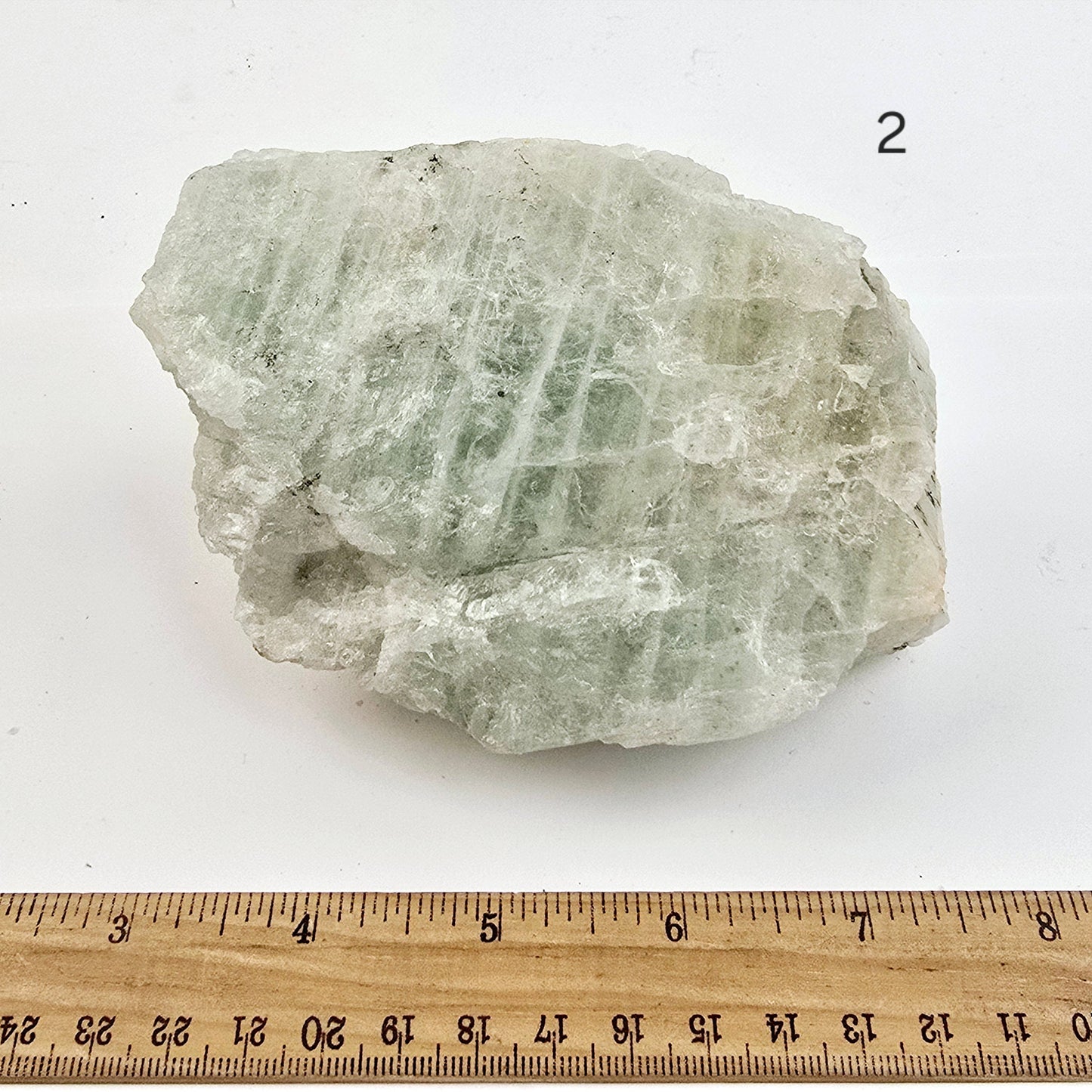 Aquamarine Rough Crystal - You Choose #1 variant 2 labeled with ruler for size reference