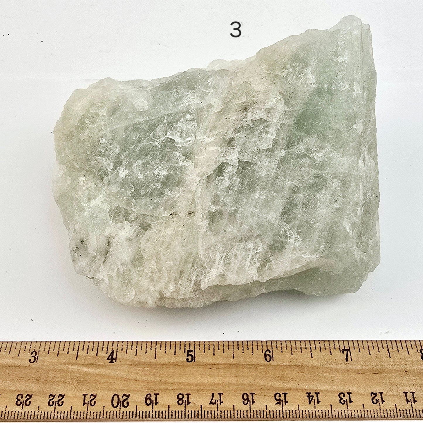 Aquamarine Rough Crystal - You Choose #1 variant 3 labeled with ruler for size reference