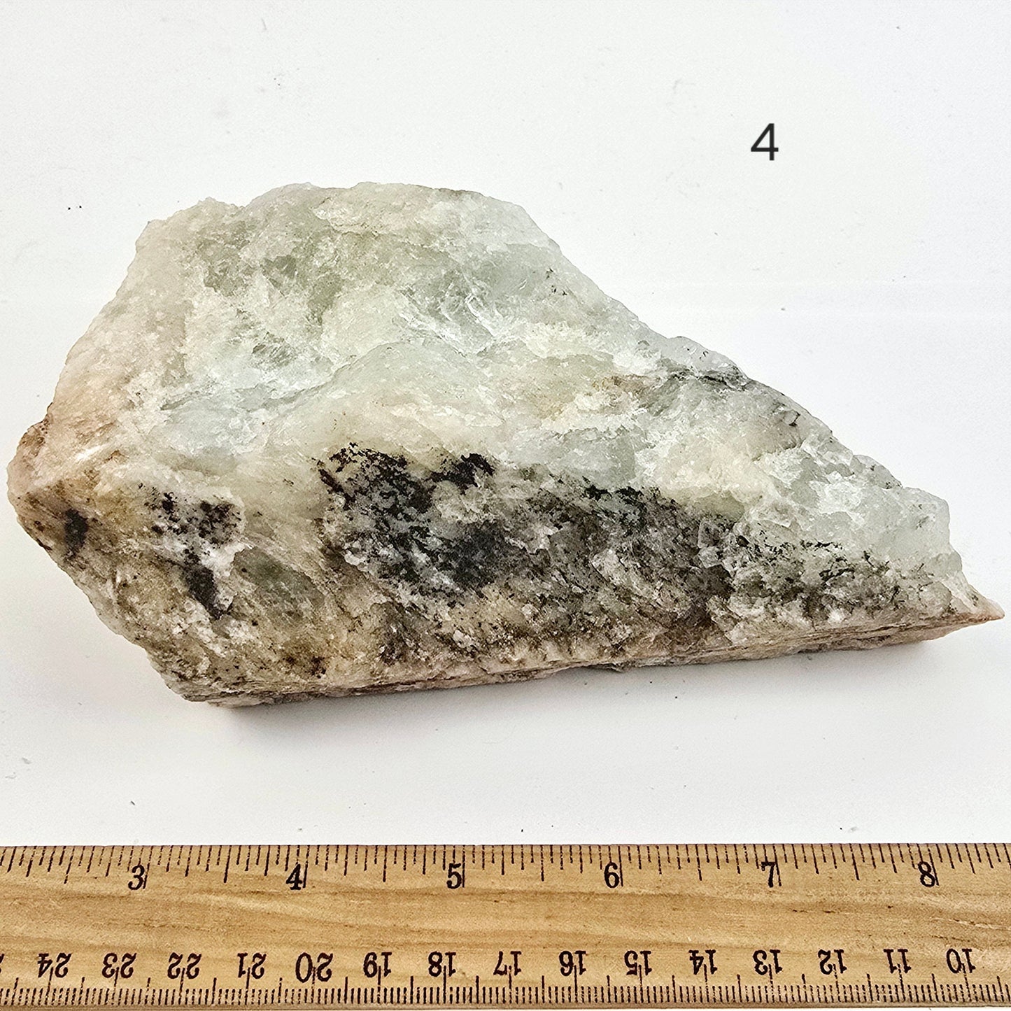 Aquamarine Rough Crystal - You Choose #1 variant 4 labeled with ruler for size reference