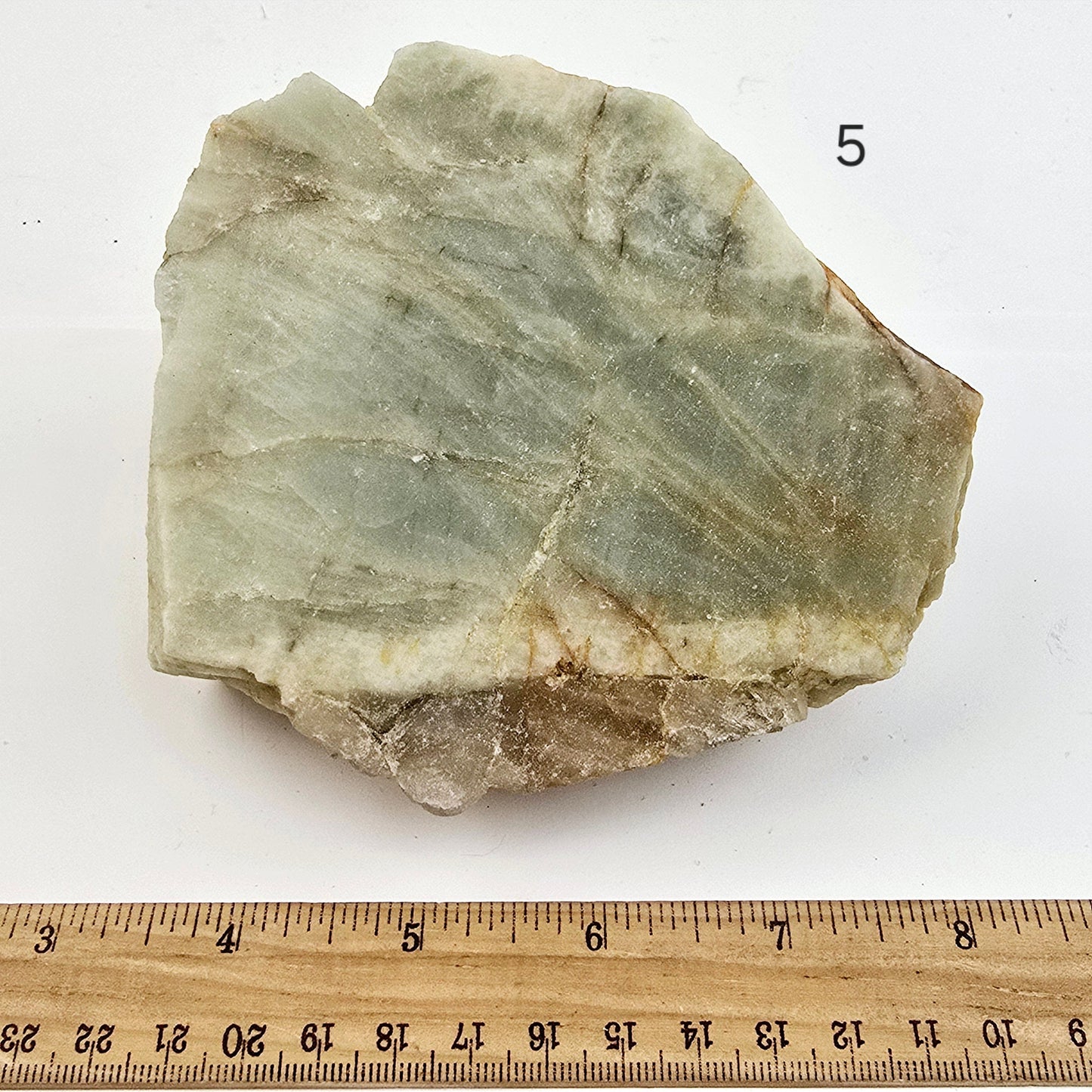 Aquamarine Rough Crystal - You Choose #1 variant 5 labeled with ruler for size reference