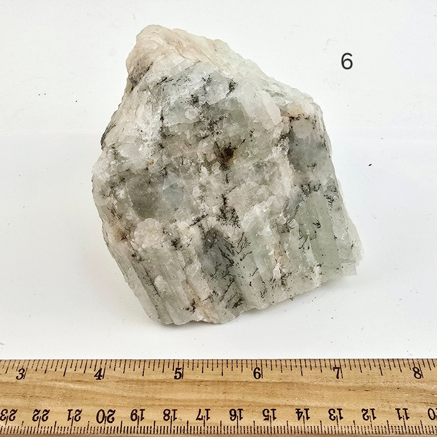 Aquamarine Rough Crystal - You Choose #1 variant 6 labeled with ruler for size reference