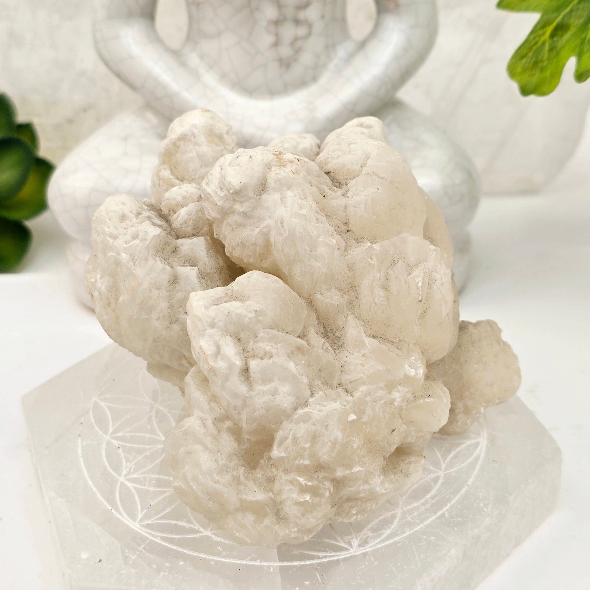 Calcite Crystal Cluster - White Calcite Specimen - One-of-a-Kind front view