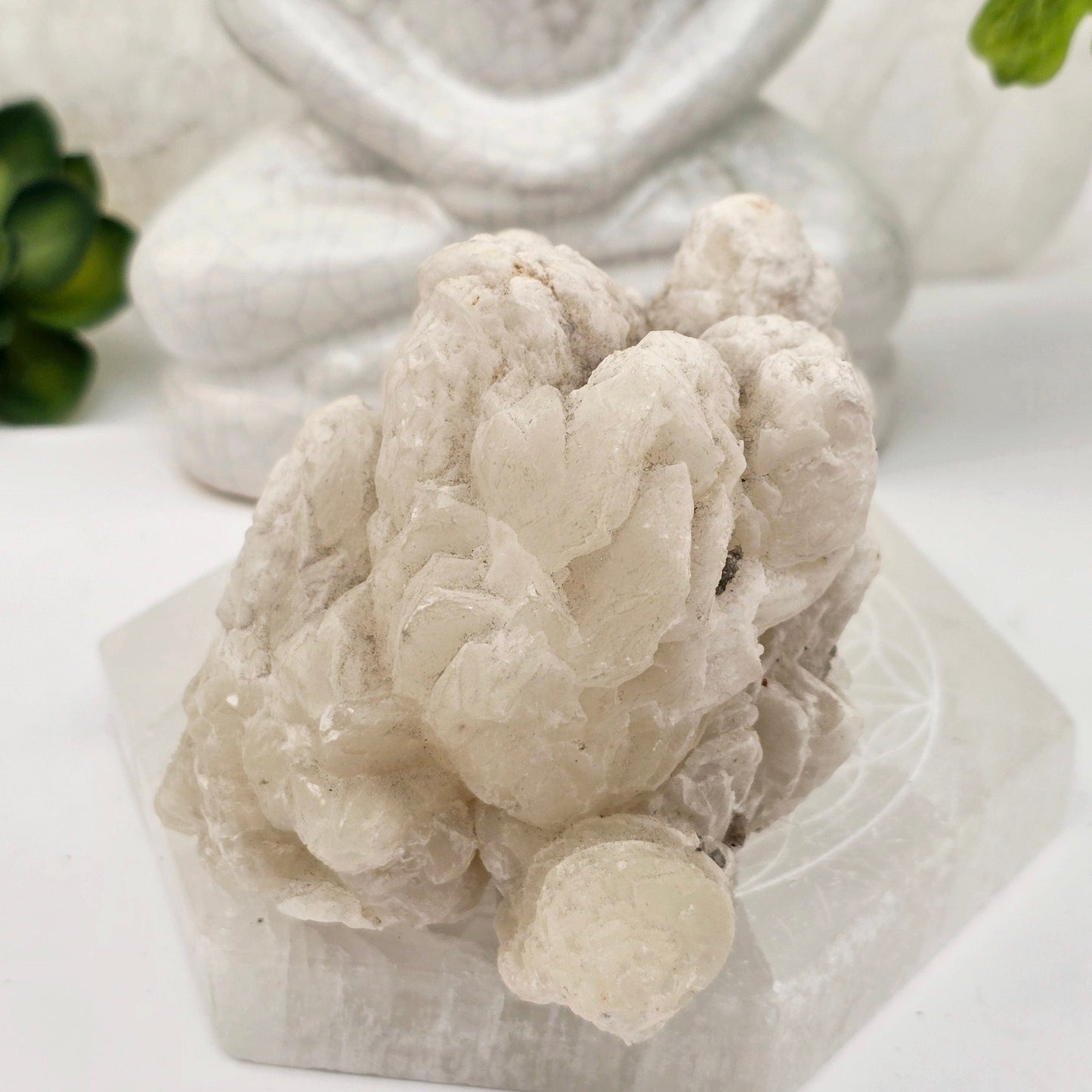 Calcite Crystal Cluster - White Calcite Specimen - One-of-a-Kind side view