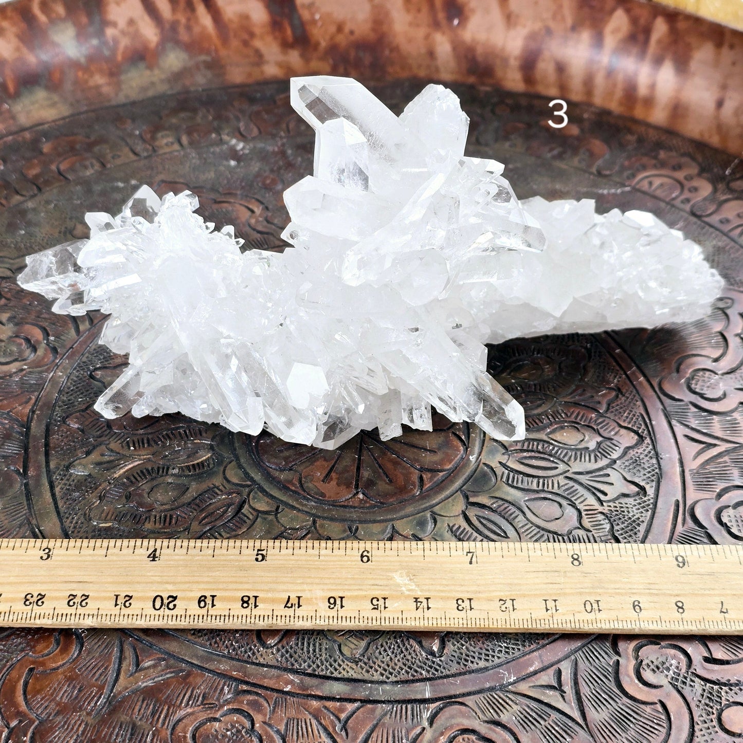 Crystal Quartz Cluster - AA Grade - You Choose #5 variant 3 labeled with ruler for size reference