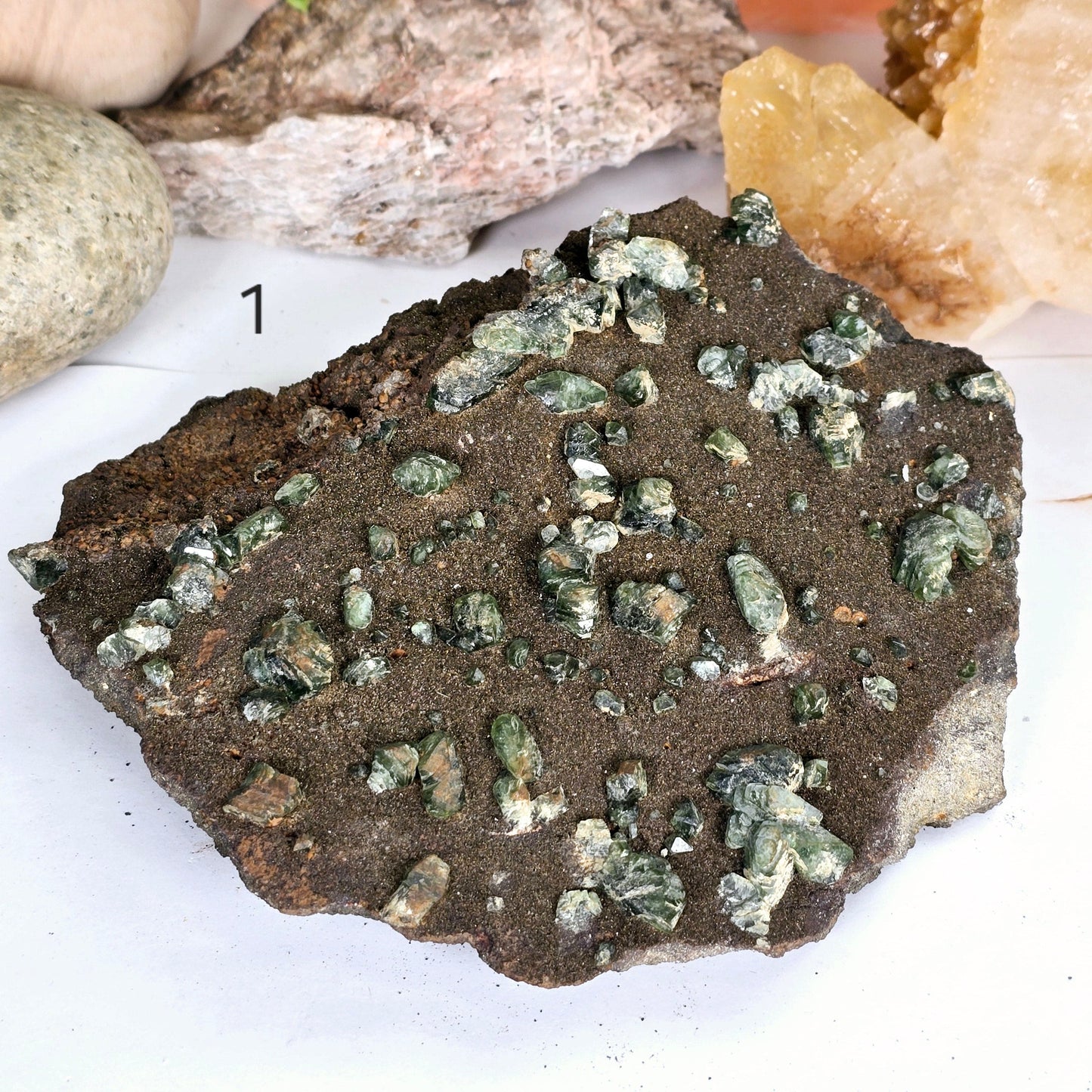 Ludlamite Crystal Cluster on Matrix - Rare Find - You Choose variant 1 labeled